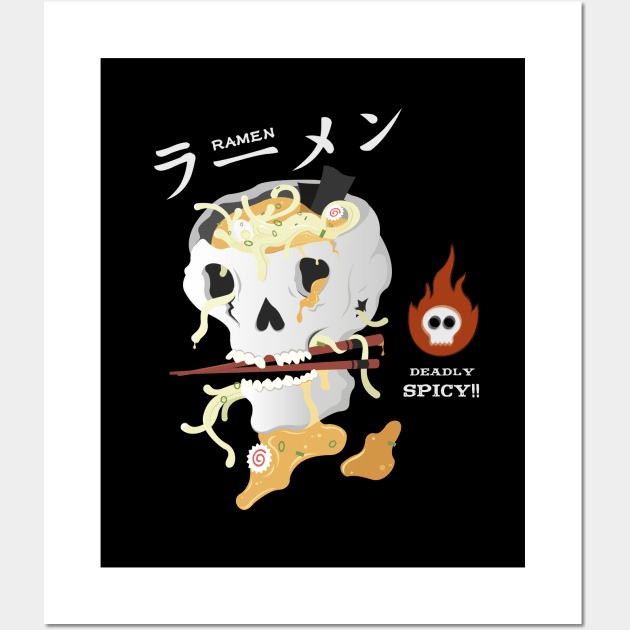 Cool Skull Spicy Ramen Wall Art by Marzuqi che rose